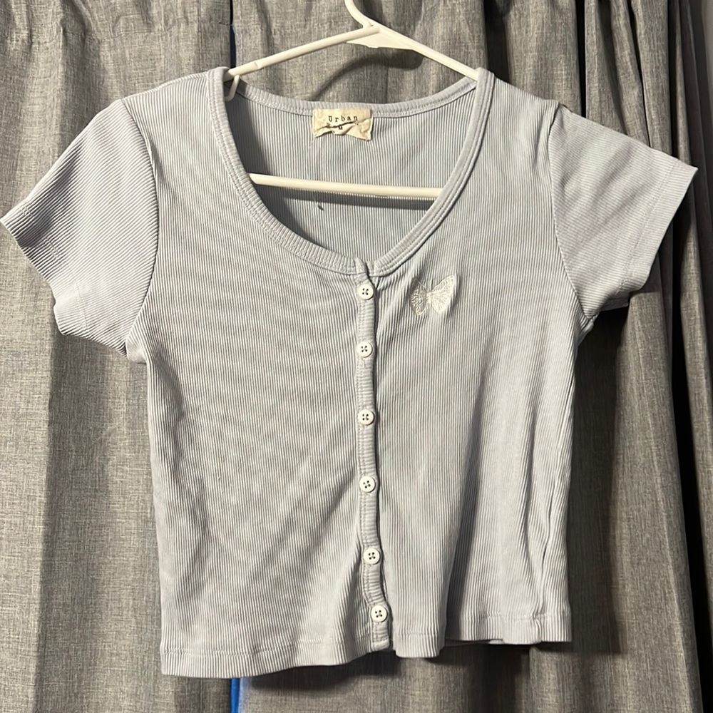 Womens Butterfly Crop Top